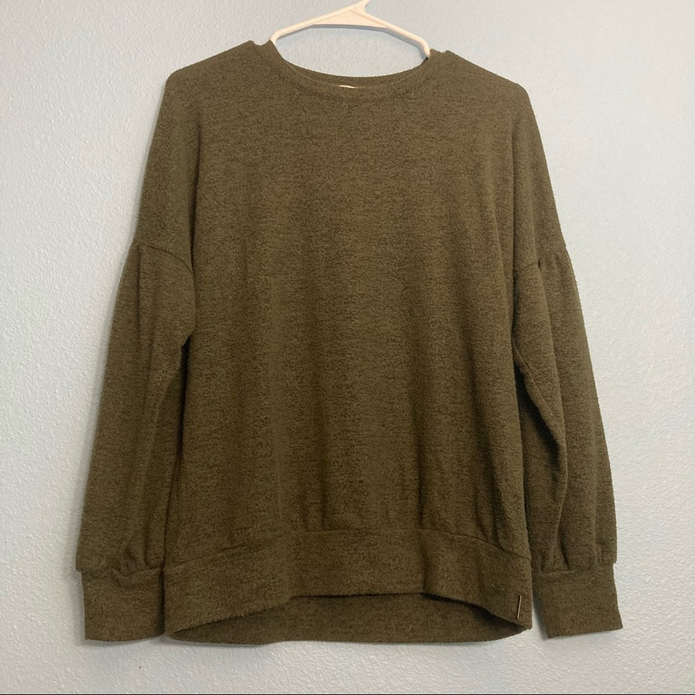 Lucky Brand Crewneck Sweater - Olive Green - Small